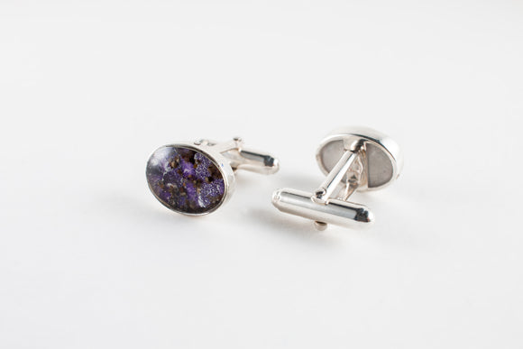 Memorial Ashes Oval Cuff Links