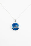 Running Hare in Moonlight Sterling Silver Pendant