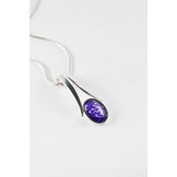 Purple split bale pendant beautifully handpainted in wax and sealed in glass