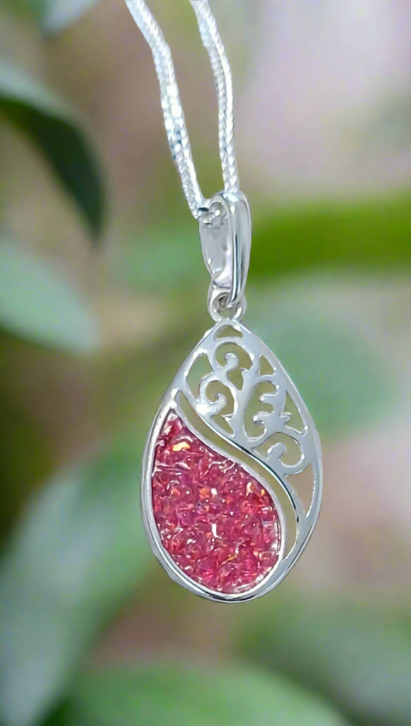 Ionian Bougainvillea Filigree Pendant