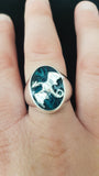 Sterling Silver Ring with Dragon Inclusion