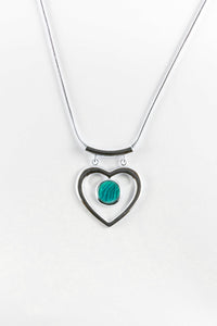 Stunning heart pendant, handpainted in bees wax and sealed in glass, silver plated, 10mm cabochon 