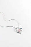 Heart pendant, shimmer cabochon, pearly pink